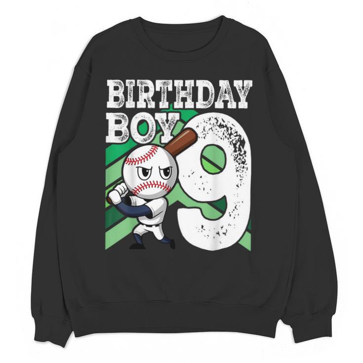 9th Birthday Baseball Birthday Party 9th Birthday Boy Unisex Sweatshirt