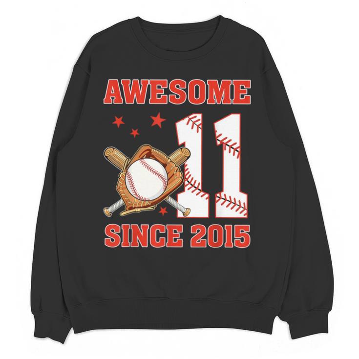 Awesome Since 2015 11 Year Old Boys Bday Baseball Theme Unisex Sweatshirt