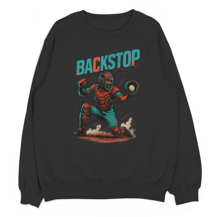 Backstop Catcher Baseball Graphic Unisex Sweatshirt