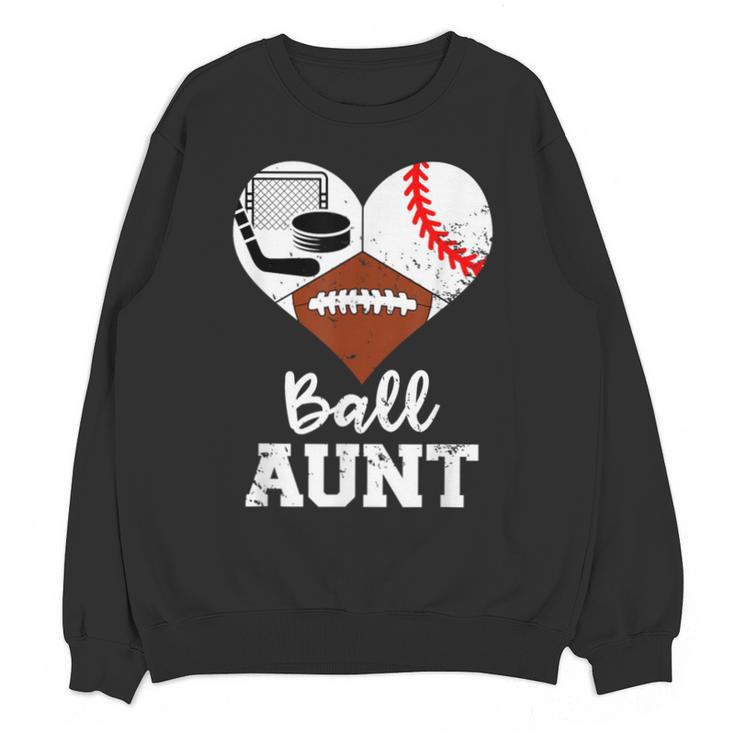 Ball Aunt Heart Football Baseball Hockey Game Day Unisex Sweatshirt