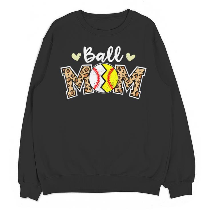 Ball Mom Leopard Baseball Softball Player Mom Unisex Sweatshirt