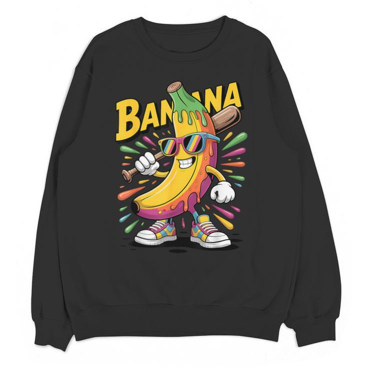Banana Baseball Cartoon Cool Sports Kids Teens Unisex Sweatshirt