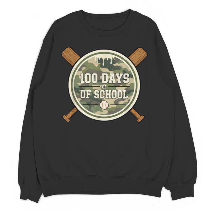 Baseball 100th Day Of School Camouflage Unisex Sweatshirt