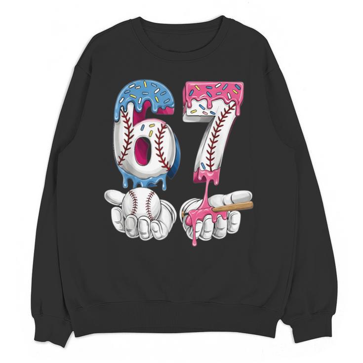 Baseball 67 Ice Cream Drip Six Seven Boys Girls Meme Unisex Sweatshirt