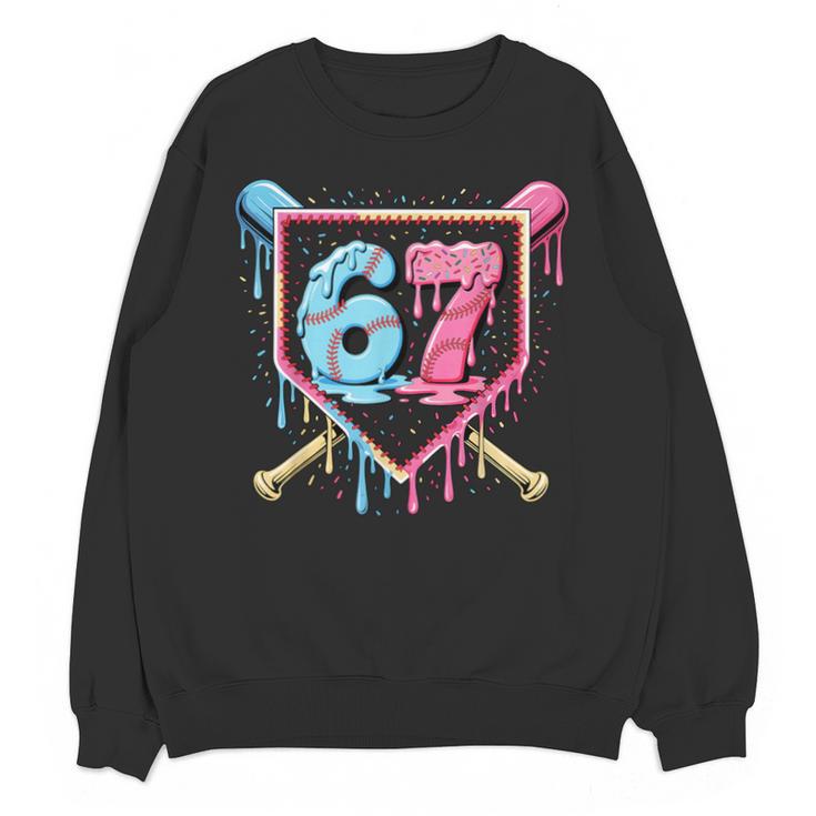 Baseball 67 Ice Cream Drip Six Seven Meme Boy Girl Kid Unisex Sweatshirt
