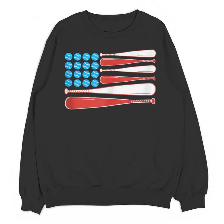 Baseball American Flag Patriotic USA Pride Unisex Sweatshirt