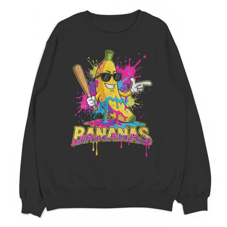 Baseball Banana Splatter Sports Kids Teens Unisex Sweatshirt