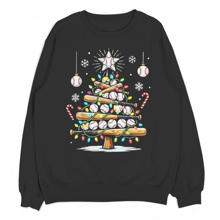 Baseball Christmas Tree Lights Unisex Sweatshirt