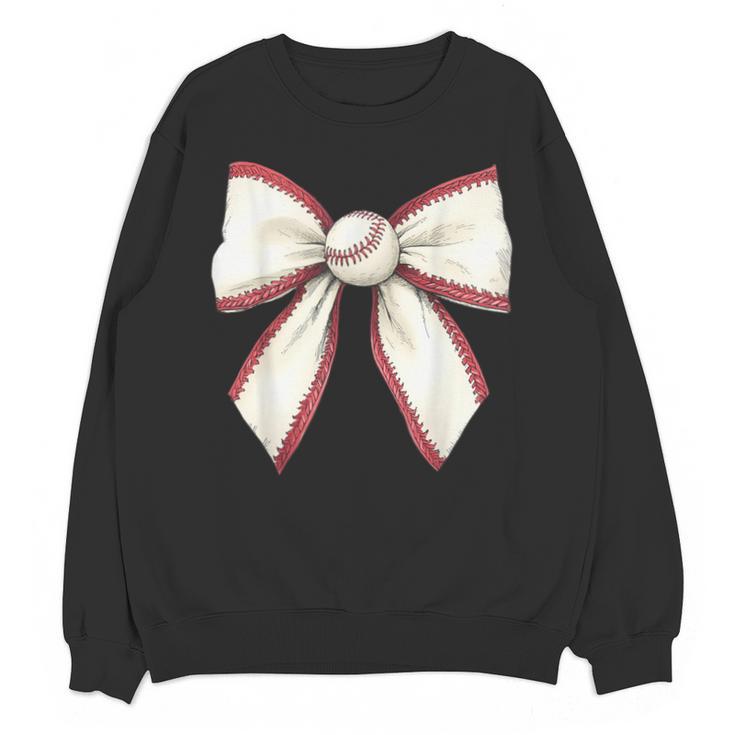 Baseball Coquette Bow Cute Baseball Game Unisex Sweatshirt