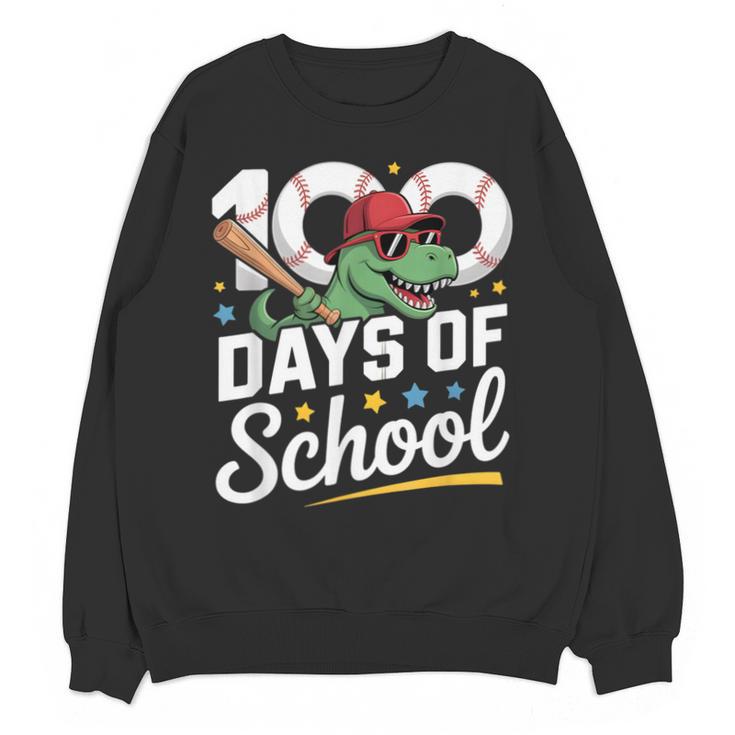 Baseball Dinosaur 100 Days Of School Kids Theme Unisex Sweatshirt