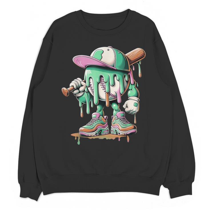 Baseball Drip For Boys Ice Cream Drip Baseball Unisex Sweatshirt