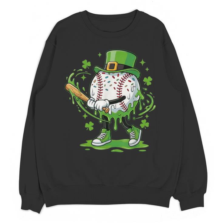 Baseball Drip For Boys Ice Cream Drip Youth St Patricks Day Unisex Sweatshirt