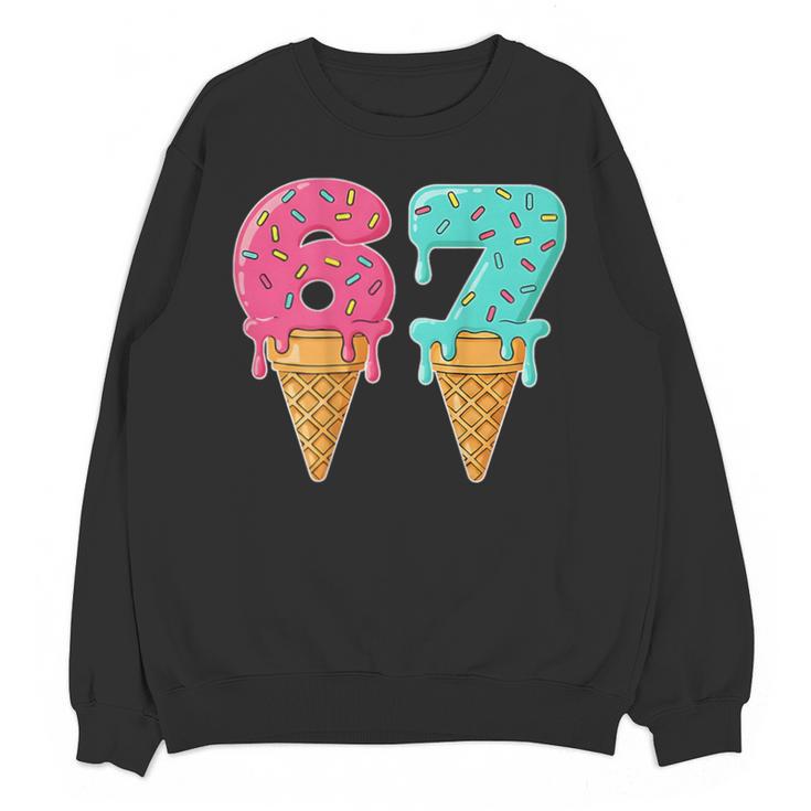 Baseball Drip Ice Cream 67 Baseball Unisex Sweatshirt