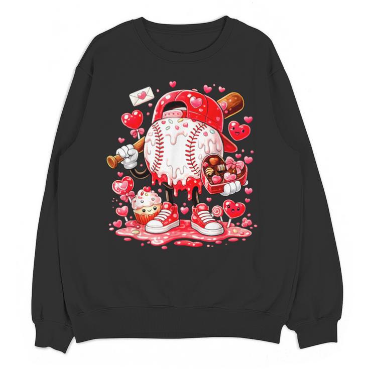 Baseball Drip Ice Cream Boys Kids Youth Valentines Unisex Sweatshirt