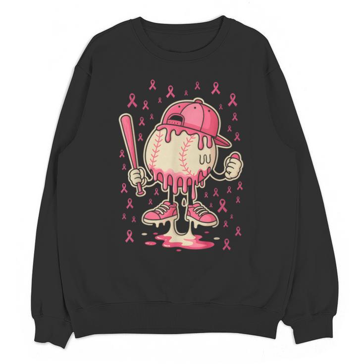 Baseball Drip Ice Cream Breast Cancer Awareness Boys & Girls Unisex Sweatshirt