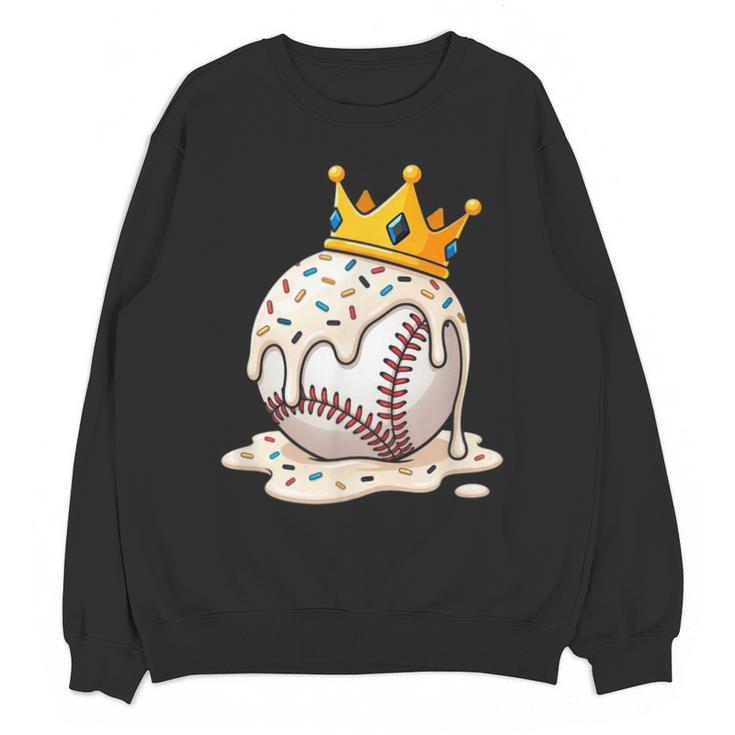 Baseball Drip Ice Cream Crown Melt Graphic Unisex Sweatshirt