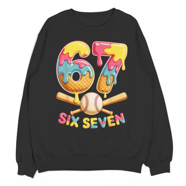 Baseball Drip Ice Cream Number 67 Player Lifestyle Unisex Sweatshirt