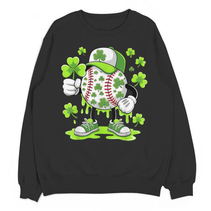 Baseball Drip Ice Cream Shamrock Irish St Patricks Men Unisex Sweatshirt