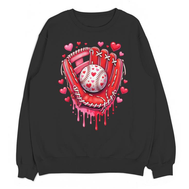 Baseball Drip Ice Cream Sprinkles Valentines Day Baseball Unisex Sweatshirt