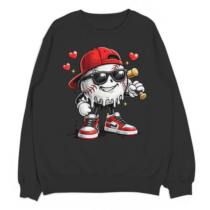 Baseball Drip Ice Cream Valentine’s Day Boys Kids Unisex Sweatshirt