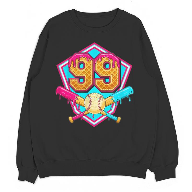 Baseball Drip Jersey Number 99 For Players & 99th Birthday Unisex Sweatshirt