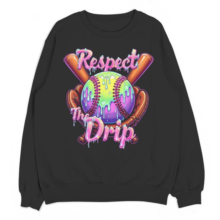 Baseball Drip Respect The Drip Purple Ice Cream Sprinkles Unisex Sweatshirt
