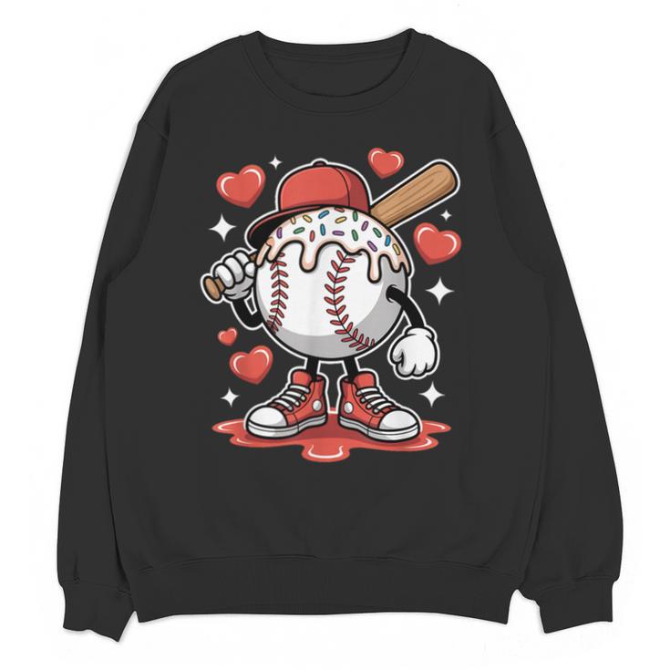 Baseball Drip Valentine Boys Women Men Hearts Sport Love Unisex Sweatshirt