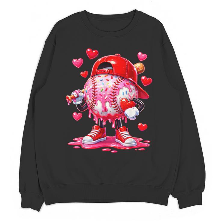 Baseball Drip Valentine Sports Vday Ice Cream Drip Heart Unisex Sweatshirt Baseball Drip Valentine Sports Vday Ice Cream Drip Heart Unisex Sweatshirt