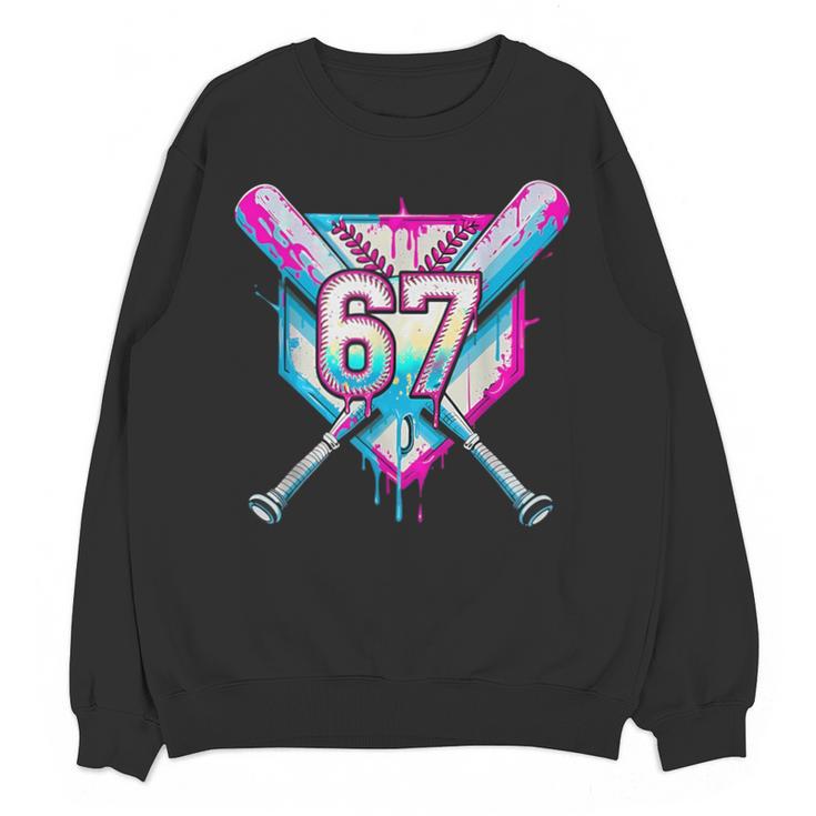 Baseball Dripping 67 Home Plate Six Seven Boy Kids Sports Unisex Sweatshirt