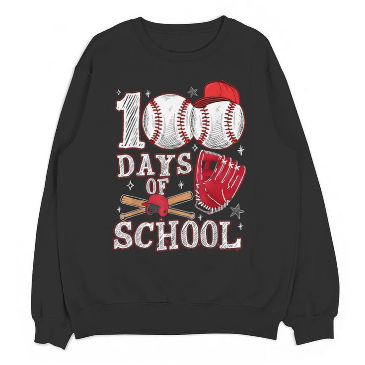 Baseball Happy 100 Days Of School Boy Girl Kid Teacher Unisex Sweatshirt