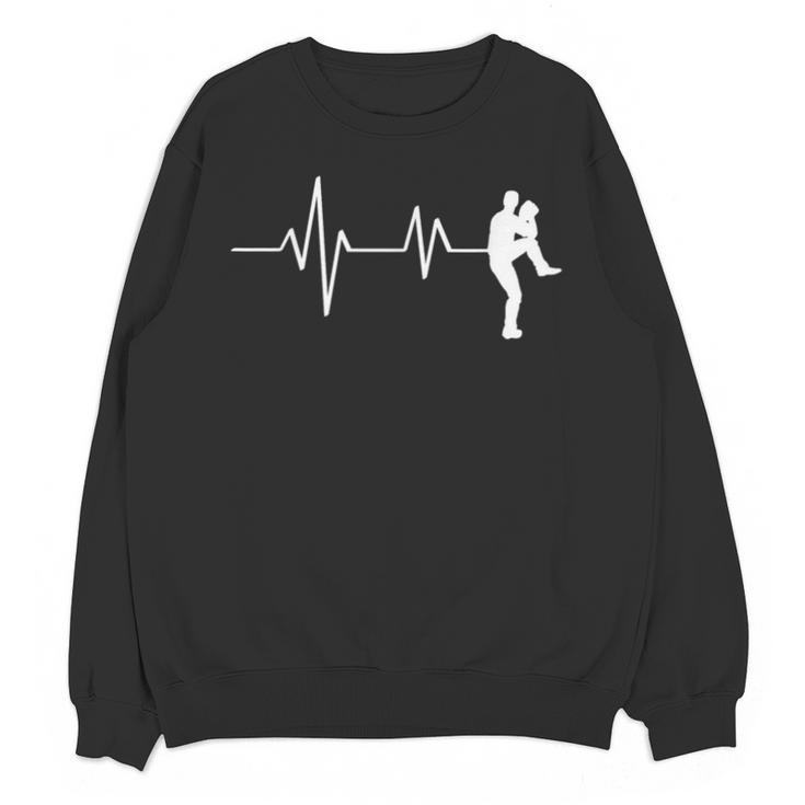 Baseball Heartbeat Pitcher Position Simple Line Art Unisex Sweatshirt