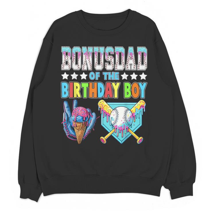 Baseball Ice Cream Drip Bonus Dad Of The Birthday Boy Unisex Sweatshirt