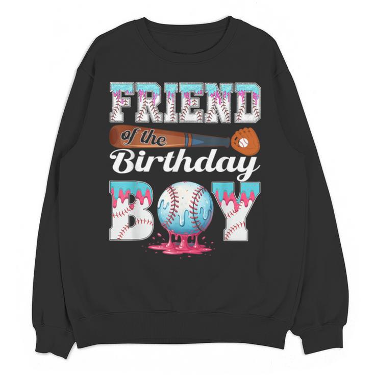 Baseball Ice Cream Drip Friend Of The Birthday Boy Unisex Sweatshirt