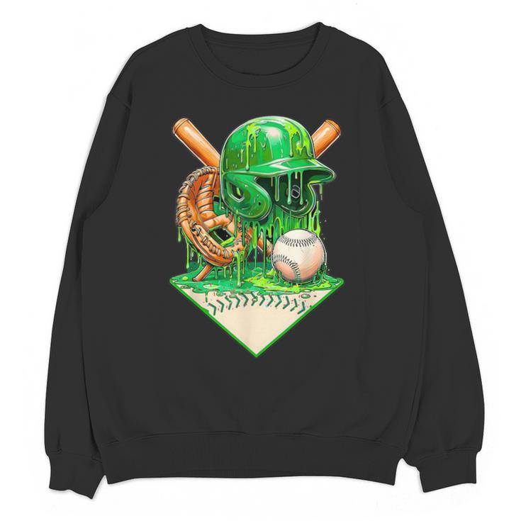 Baseball Life Style Ice Cream Drip Green Unisex Sweatshirt