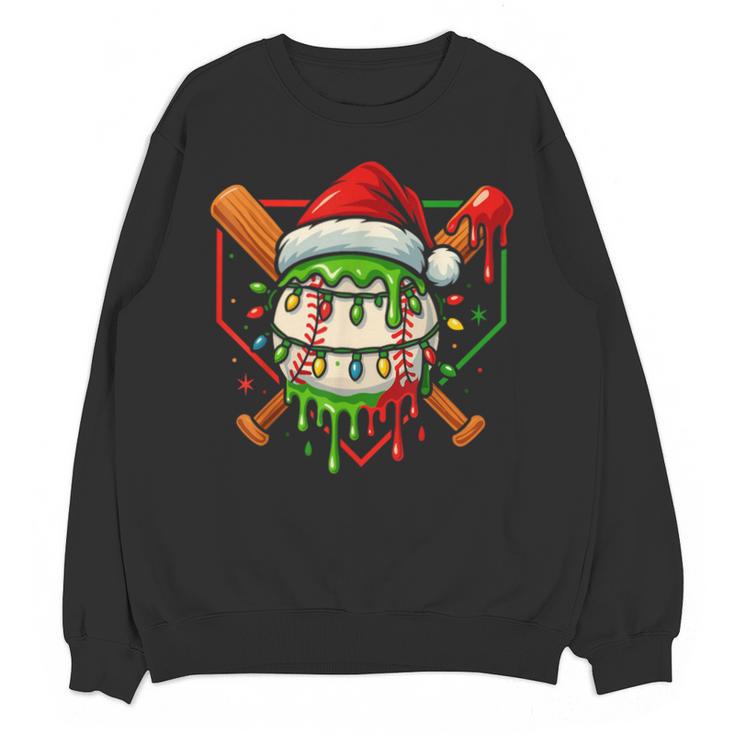 Baseball Lifestyle Apparel Youth Christmas Baseball Drip Unisex Sweatshirt