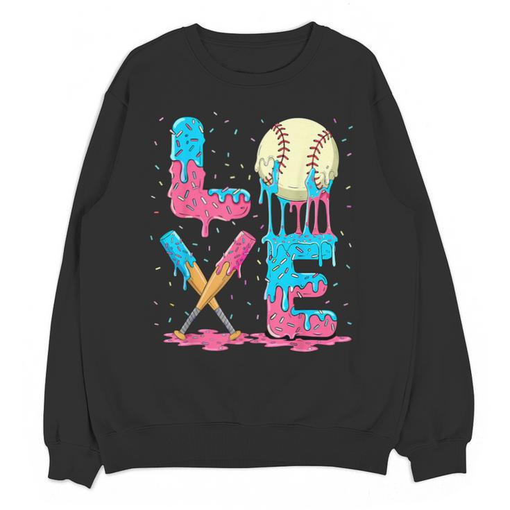 Baseball Love Drip Ice Cream Colorful Baseball Unisex Sweatshirt