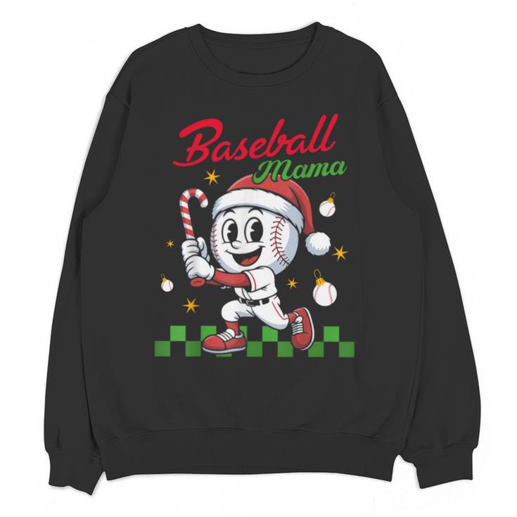 Baseball Mama Christmas Santa Hat Xmas Softball Mom Unisex Sweatshirt