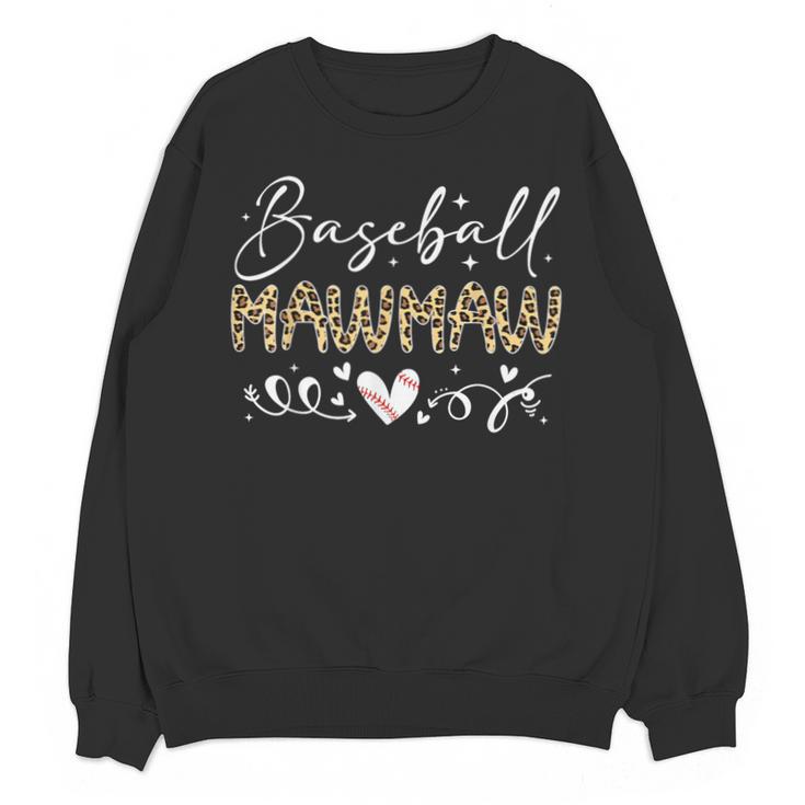 Baseball Mawmaw Leopard Baseball Heart Unisex Sweatshirt