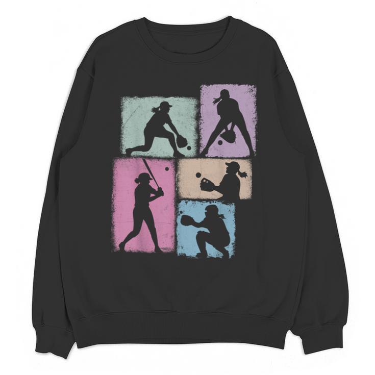 Baseball Player Collage Women Kids Coach Youth Girl Unisex Sweatshirt