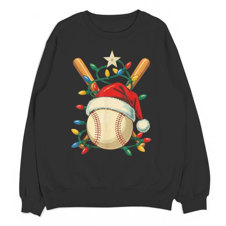 Baseball Santa Christmas Ball Baseball Lover Player Boys Unisex Sweatshirt