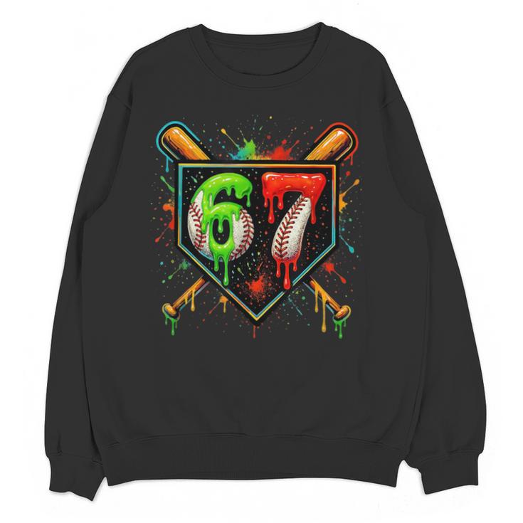 Baseball Six Seven 67 Meme Ice Cream Drip Xmas Women Men Unisex Sweatshirt