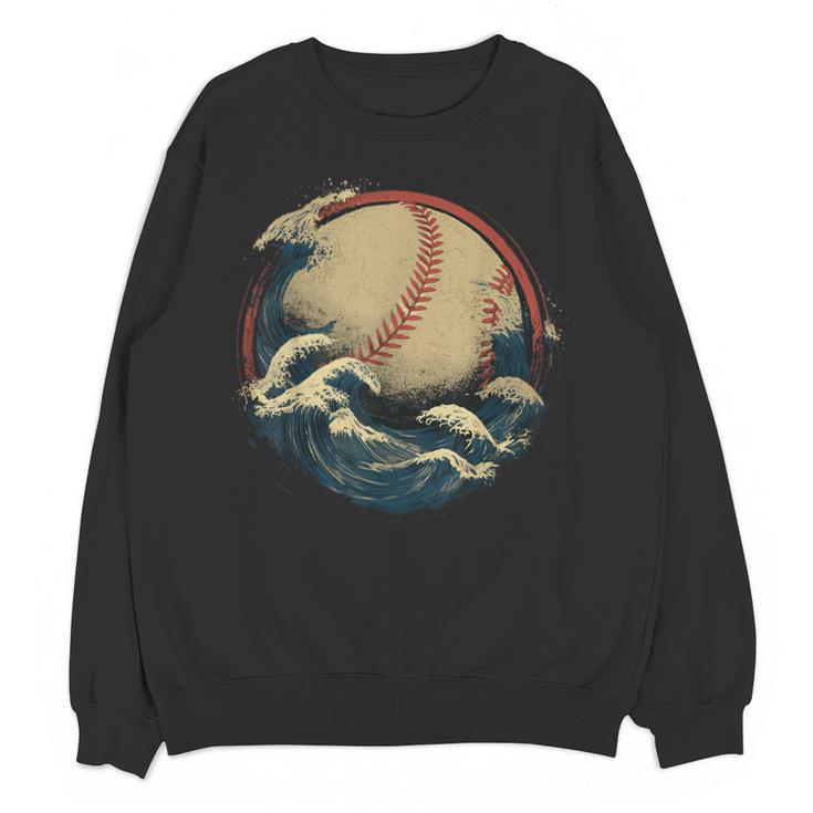 Baseball Waves Ocean Sports Baseball Fans Unisex Sweatshirt