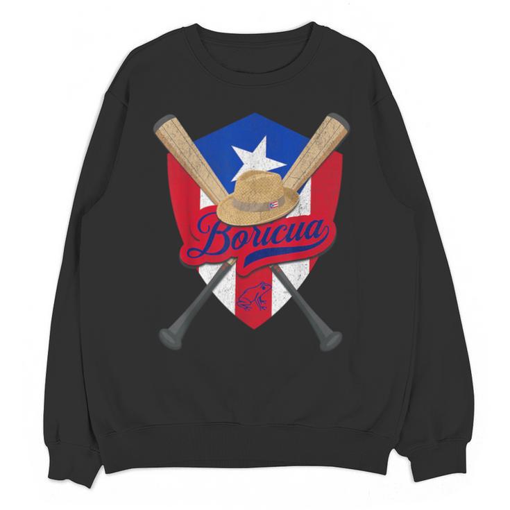 Boricua Puerto Rico Baseball Coqui Frog Pava Hat Fan Unisex Sweatshirt