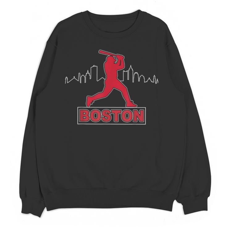 Boston Lovers Skyline Retro Baseball Heartbeat Men Women Unisex Sweatshirt