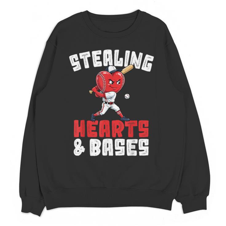Boys Baseball Valentines Shirt Sterling Hearts Baseball Unisex Sweatshirt