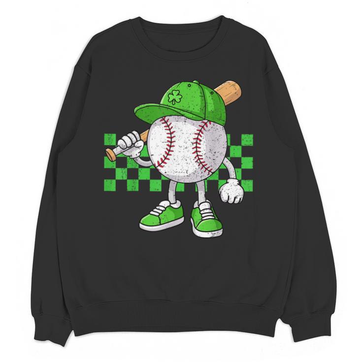 Boys St Patricks Day Baseball Player Pitcher Coach Kids Unisex Sweatshirt