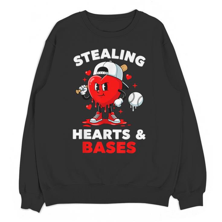 Boys Valentines Baseball Drip Icecream Stealing Hearts Kids Unisex Sweatshirt