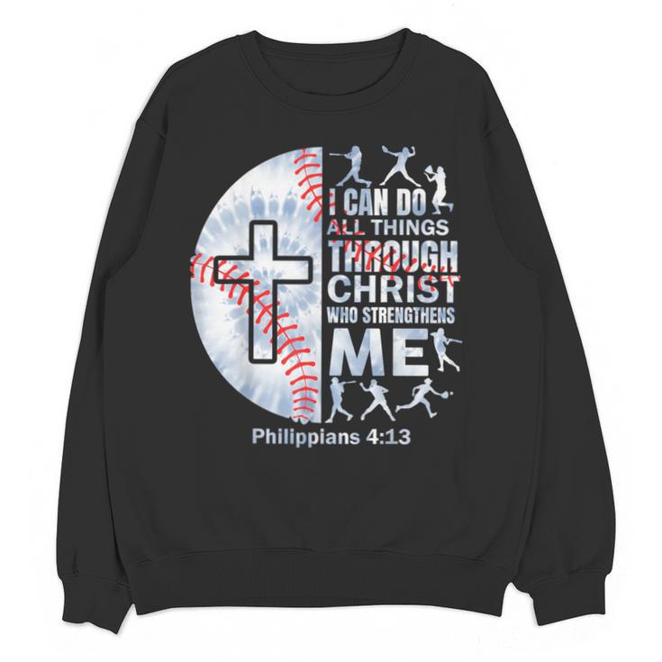 Christian Baseball Men Boy Player Team Religious Philippians Unisex Sweatshirt