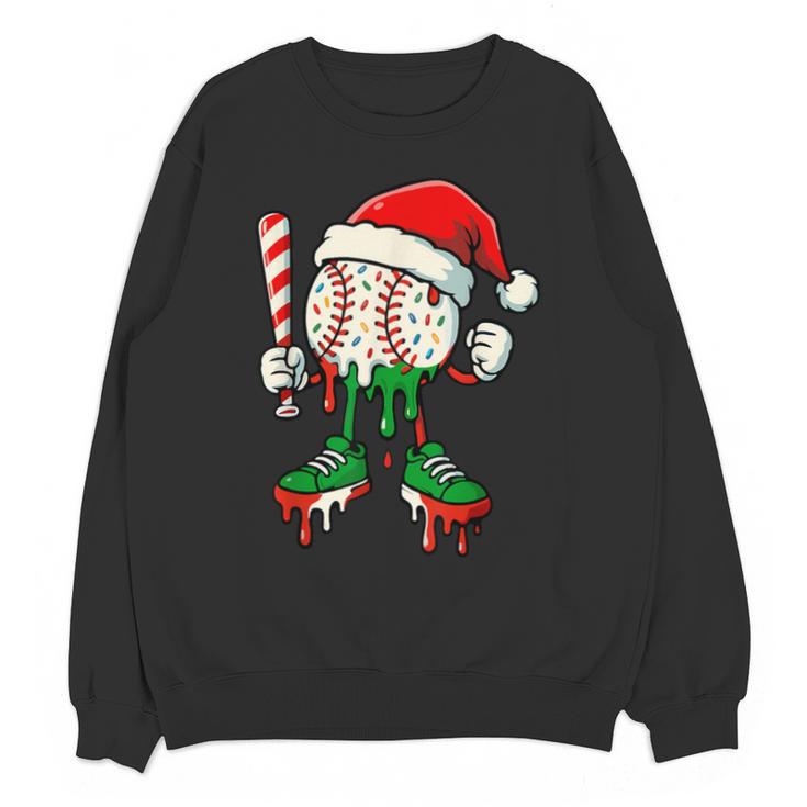 Christmas Baseball Drip For Boys Ice Cream Drip Baseball Unisex Sweatshirt
