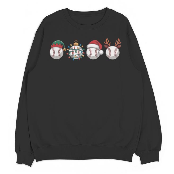 Christmas Baseball Player X-Mas Balls Unisex Sweatshirt